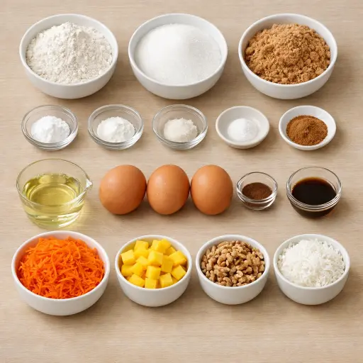 Ingredients for Tropical Carrot Mango Cake