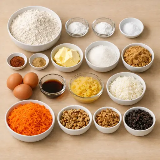 Ingredients for Tropical Carrot Pineapple Cake