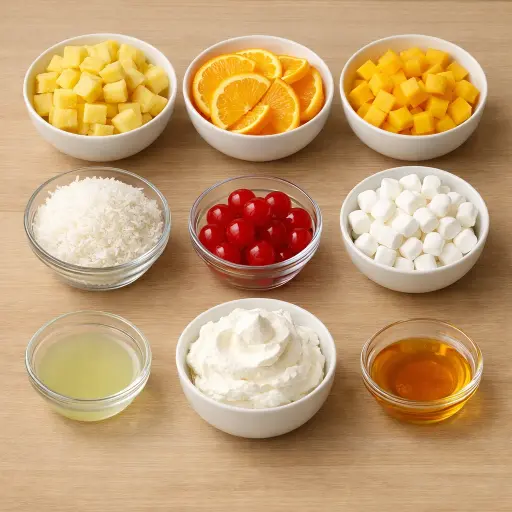 Ingredients for Tropical Citrus Ambrosia