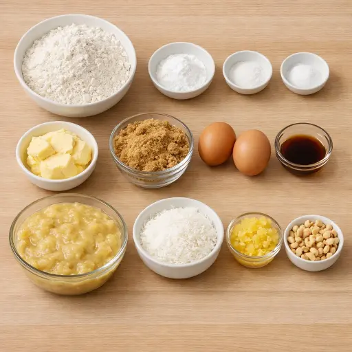 Ingredients for Tropical Coconut Banana Bread