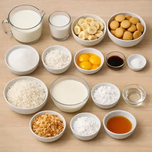 Ingredients for Tropical Coconut Banana Pudding