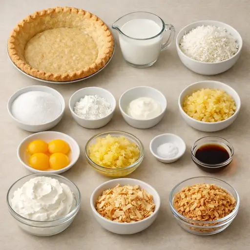 Ingredients for Tropical Coconut Cream Pie