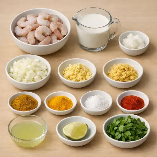 Ingredients for Tropical Coconut Curry Shrimp