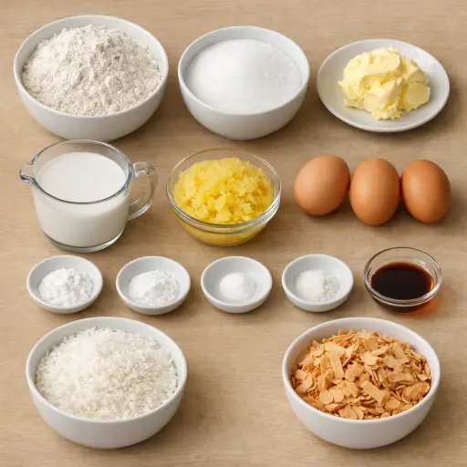 Ingredients for Tropical Coconut Delight Cake