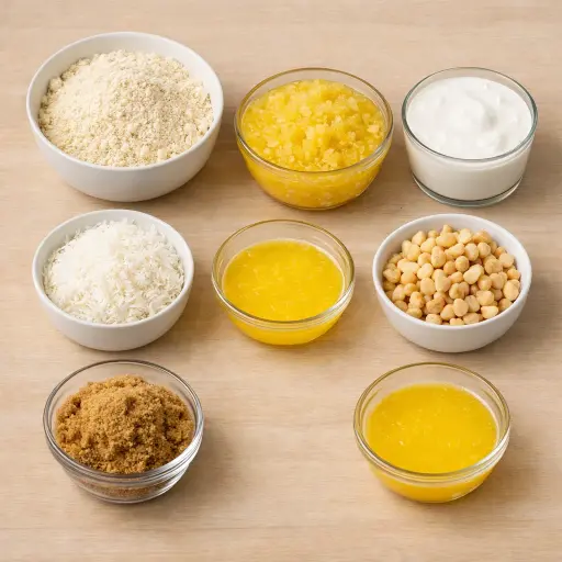 Ingredients for Tropical Coconut Pineapple Dump Cake