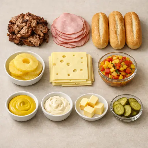 Ingredients for Tropical Cuban Sandwich
