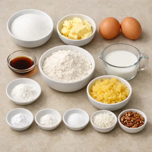 Ingredients for Tropical Delight Pineapple Cake