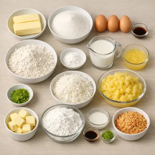 Ingredients for Tropical Dream Coconut Cake