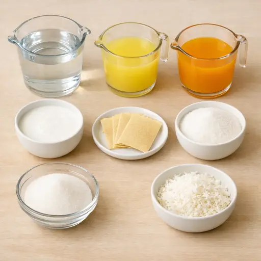 Ingredients for Tropical Finger Jello Delight