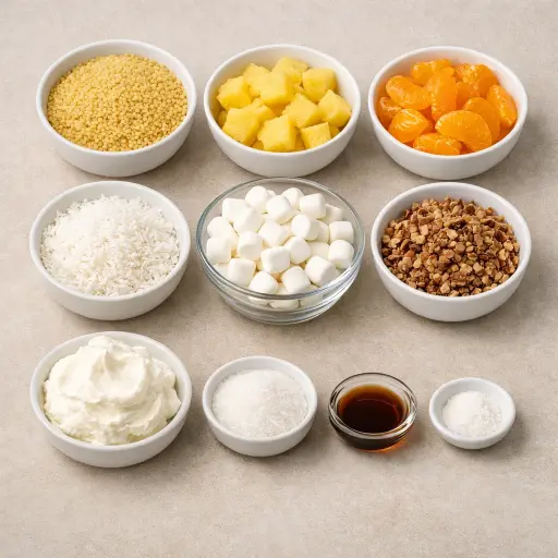 Ingredients for Tropical Frog Eye Salad