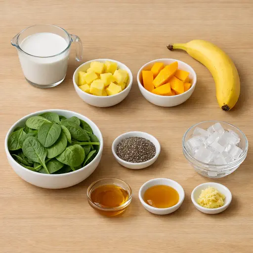 Ingredients for Tropical Green Smoothie