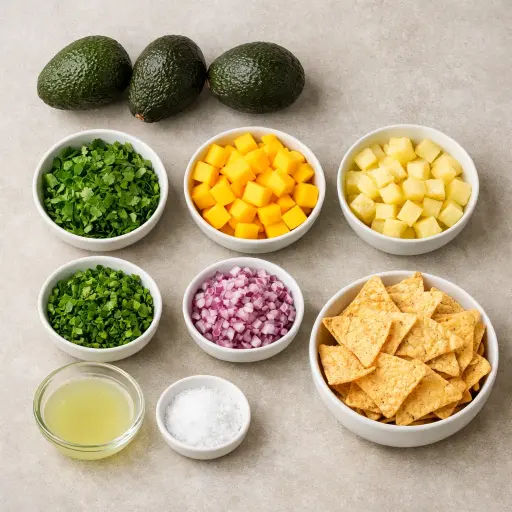 Ingredients for Tropical Guacamole Delight