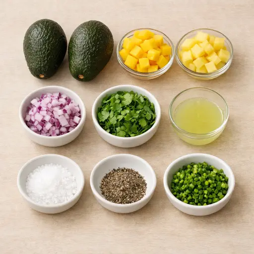 Ingredients for Tropical Guacamole Fiesta