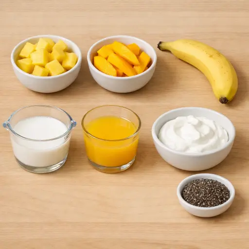 Ingredients for Tropical Harmony Fruit Smoothie