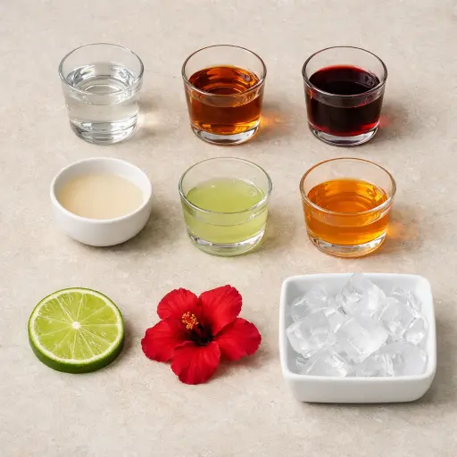 Ingredients for Tropical Hibiscus Mai Tai