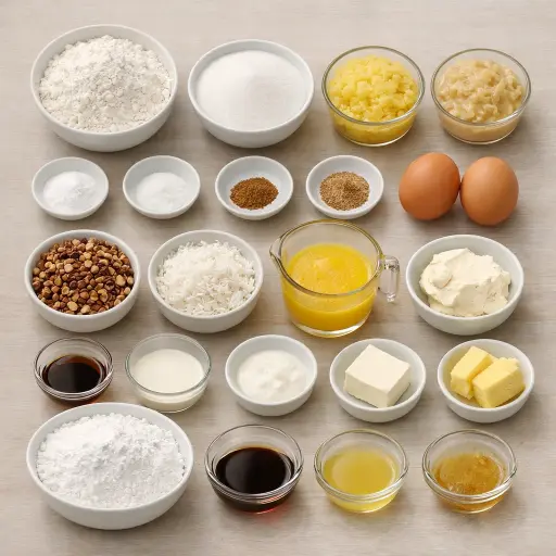 Ingredients for Tropical Hummingbird Cake with a Twist