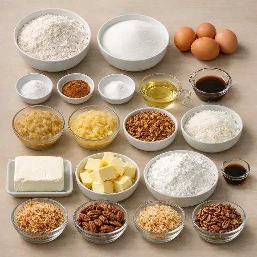 Ingredients for Tropical Hummingbird Delight Cake