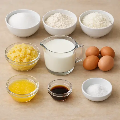 Ingredients for Tropical Impossible Pie