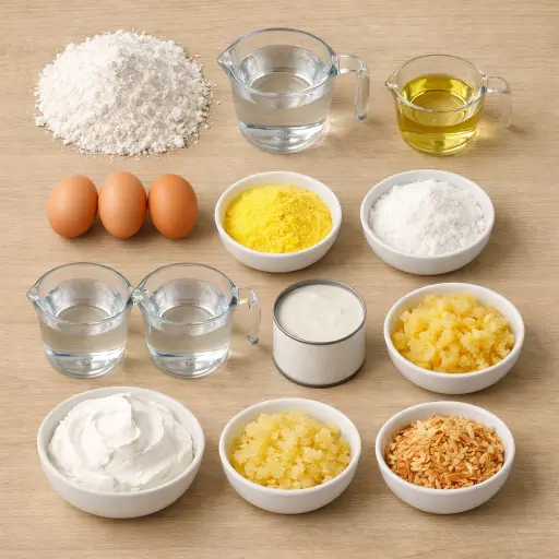 Ingredients for Tropical Jell-O Poke Cake