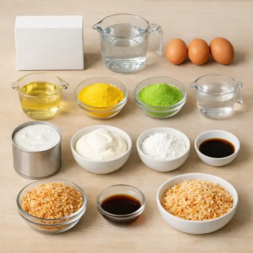 Ingredients for Tropical Jell-O Surprise Cake
