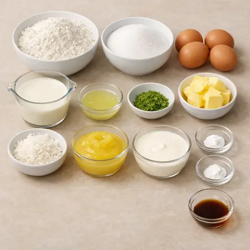 Ingredients for Tropical Key Lime Delight Cake