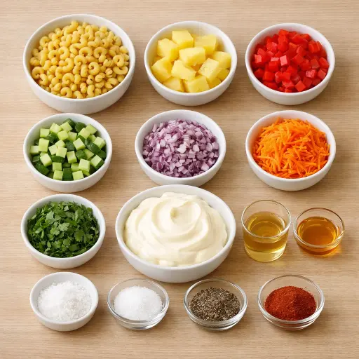 Ingredients for Tropical Macaroni Salad
