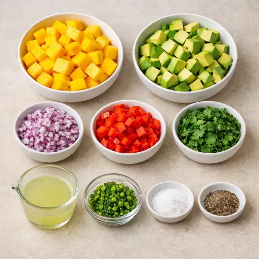 Ingredients for Tropical Mango Avocado Salsa