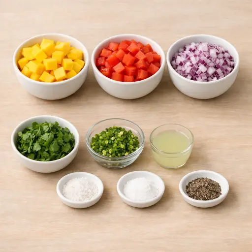 Ingredients for Tropical Mango Pico de Gallo