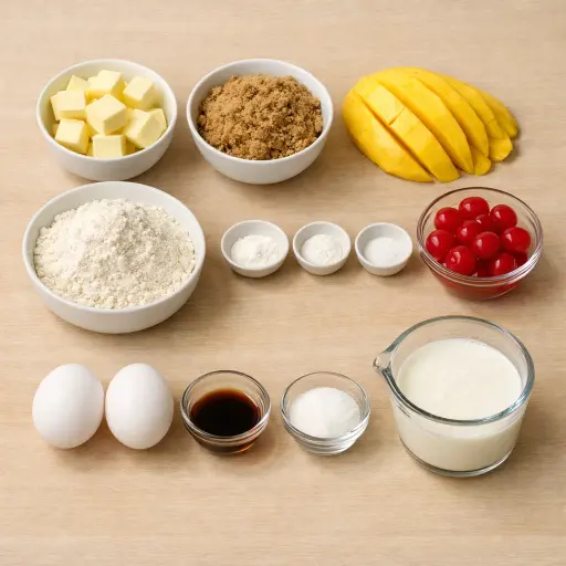 Ingredients for Tropical Mango Upside-Down Cake