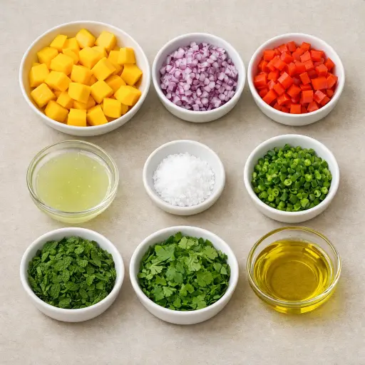 Ingredients for Tropical Mint Mango Salsa