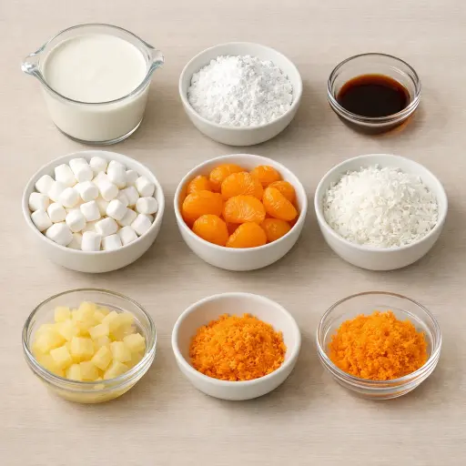 Ingredients for Tropical Orange Fluff Delight