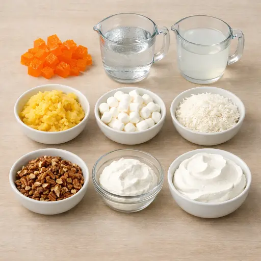 Ingredients for Tropical Orange Jello Salad