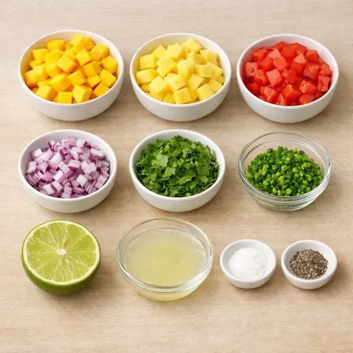 Ingredients for Tropical Pico de Gallo