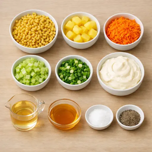 Ingredients for Tropical Pineapple and Macaroni Salad