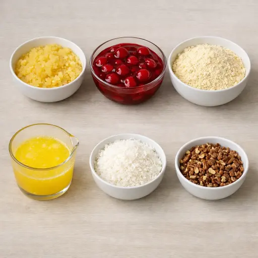Ingredients for Tropical Pineapple Cherry Dump Cake