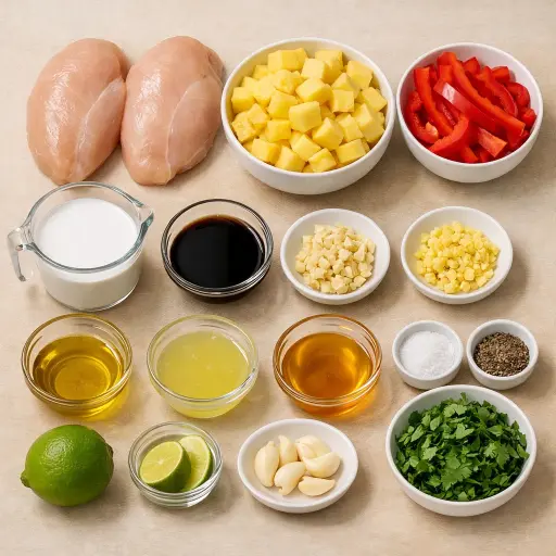 Ingredients for Tropical Pineapple Chicken Delight