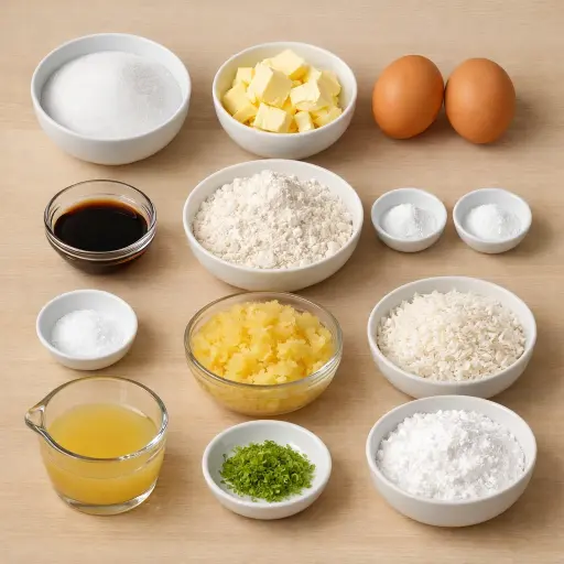 Ingredients for Tropical Pineapple Delight Cake