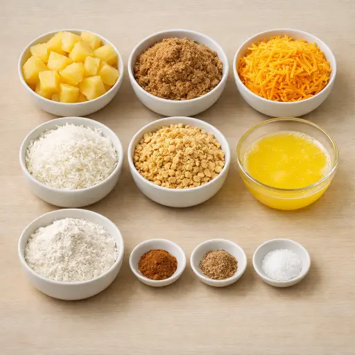 Ingredients for Tropical Pineapple Delight Casserole