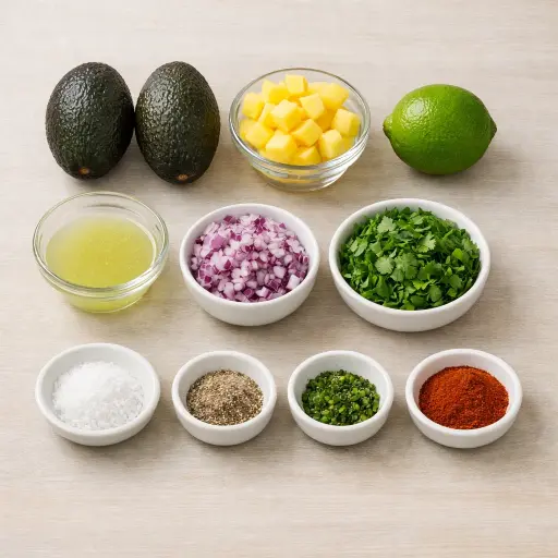 Ingredients for Tropical Pineapple Guacamole