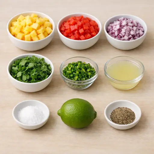 Ingredients for Tropical Pineapple Pico de Gallo