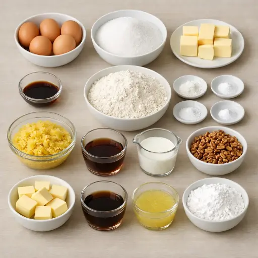 Ingredients for Tropical Pineapple Rum Cake