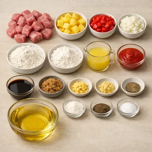 Ingredients for Tropical Pineapple Sweet and Sour Pork