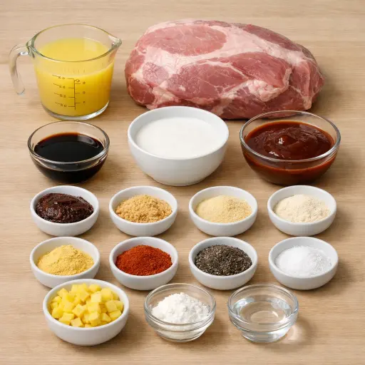 Ingredients for Tropical Pulled Pork with Pineapple