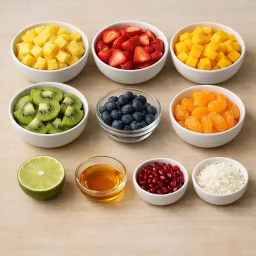 Ingredients for Tropical Rainbow Fruit Salad