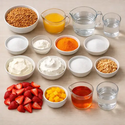Ingredients for Tropical Strawberry Pretzel Delight