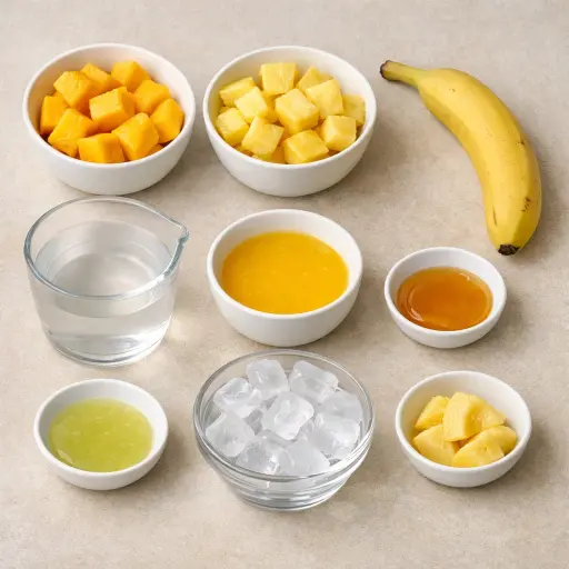 Ingredients for Tropical Sunrise All-Fruit Smoothie