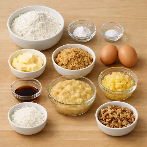 Ingredients for Tropical Sunrise Banana Bread