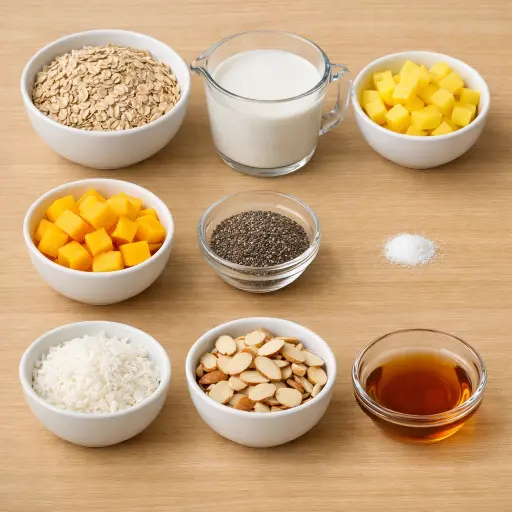 Ingredients for Tropical Sunrise Overnight Oats