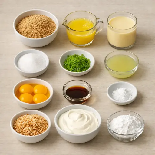 Ingredients for Tropical Sunset Key Lime Pie