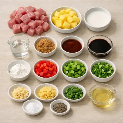 Ingredients for Tropical Sweet and Sour Pork